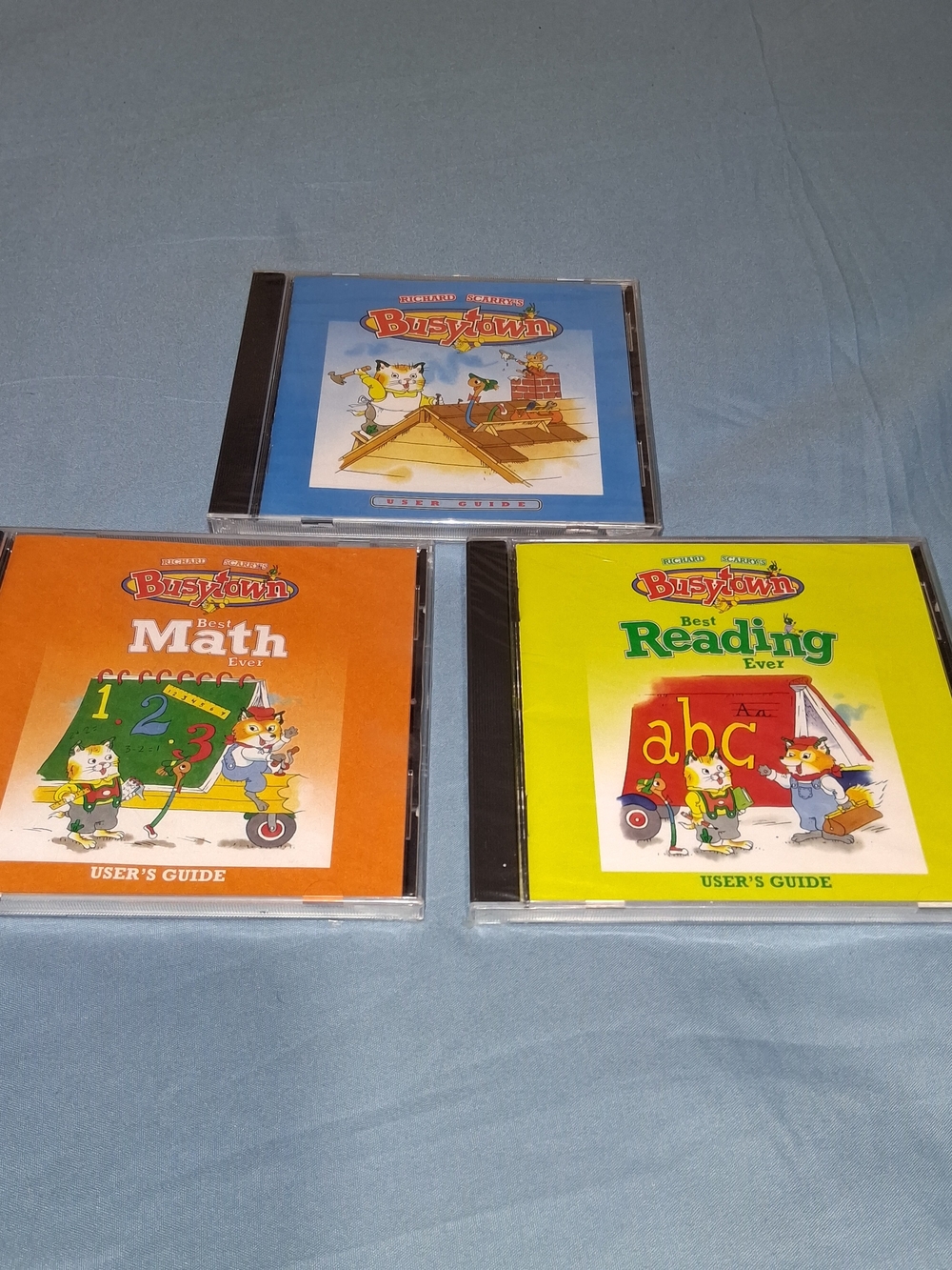 Richard Scarry Busytown 3 CD-ROM Lot Best Math Reading Sealed 1990s NEW Vintage